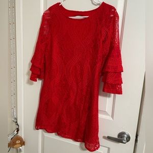 Red lace dress